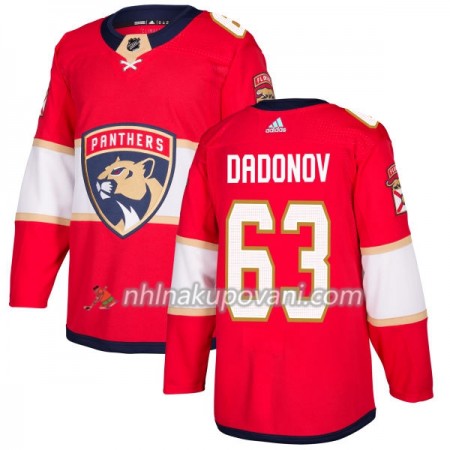 Florida Panthers Dresy Evgenii Dadonov 63 Červená 2017-2018 Adidas Authentic - Pánské
